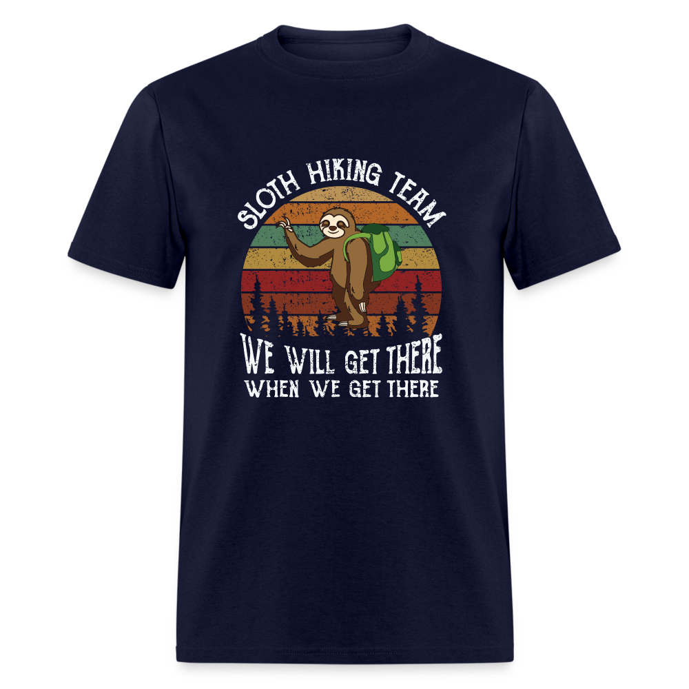 Sloth Hiking Team Unisex T-Shirt - navy