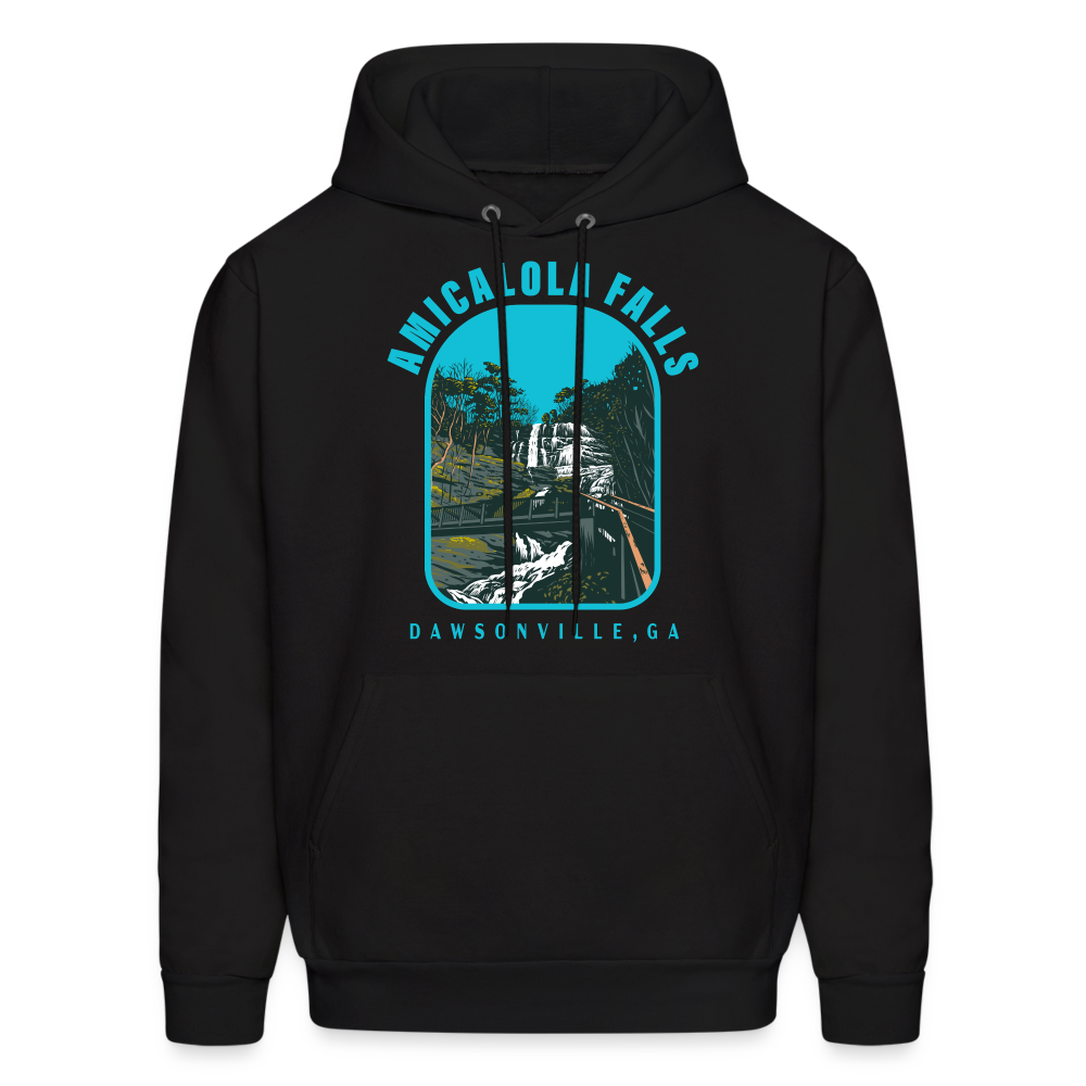 Amicalola Falls WPA Style Men's Hoodie - black