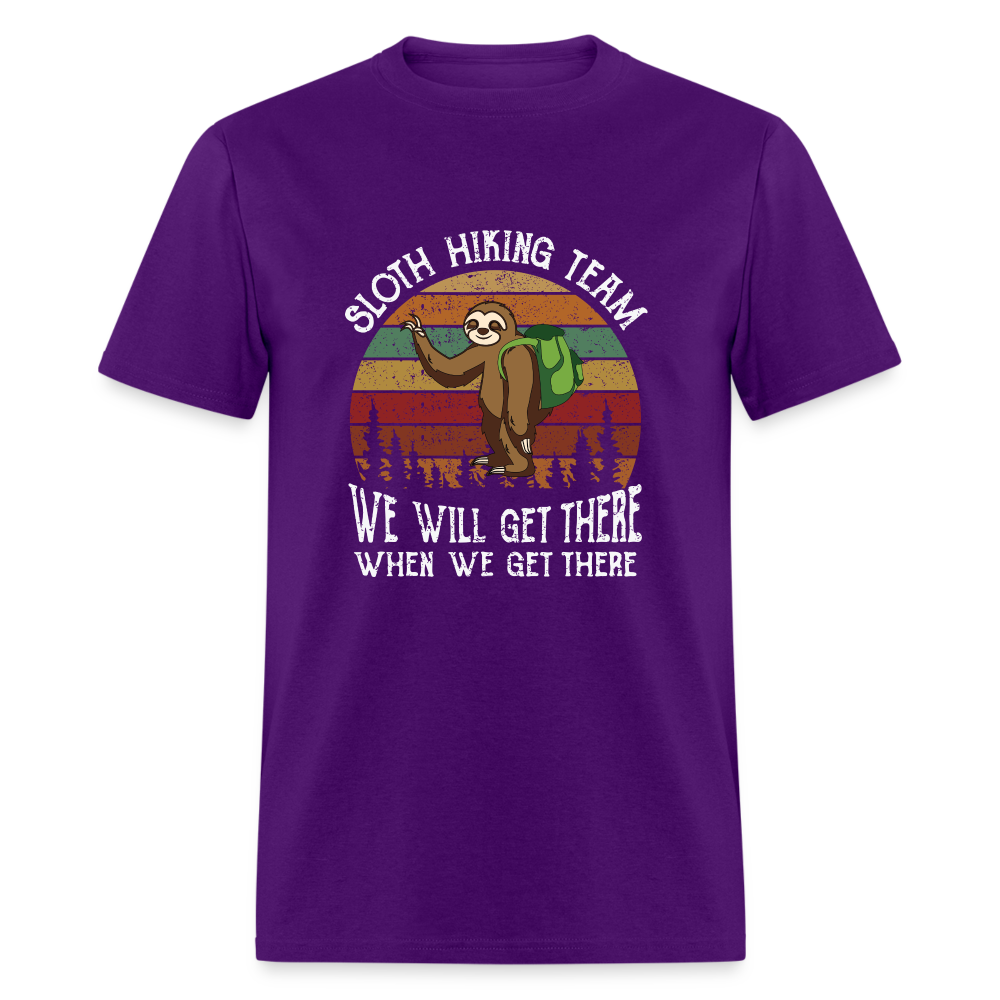 Sloth Hiking Team Unisex T-Shirt - purple