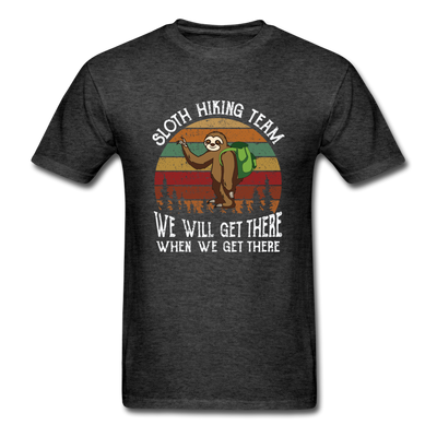 Sloth Hiking Team Unisex T-Shirt - heather black