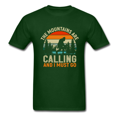 The Mountains are Calling and I must Go Unisex Classic T-Shirt - forest green