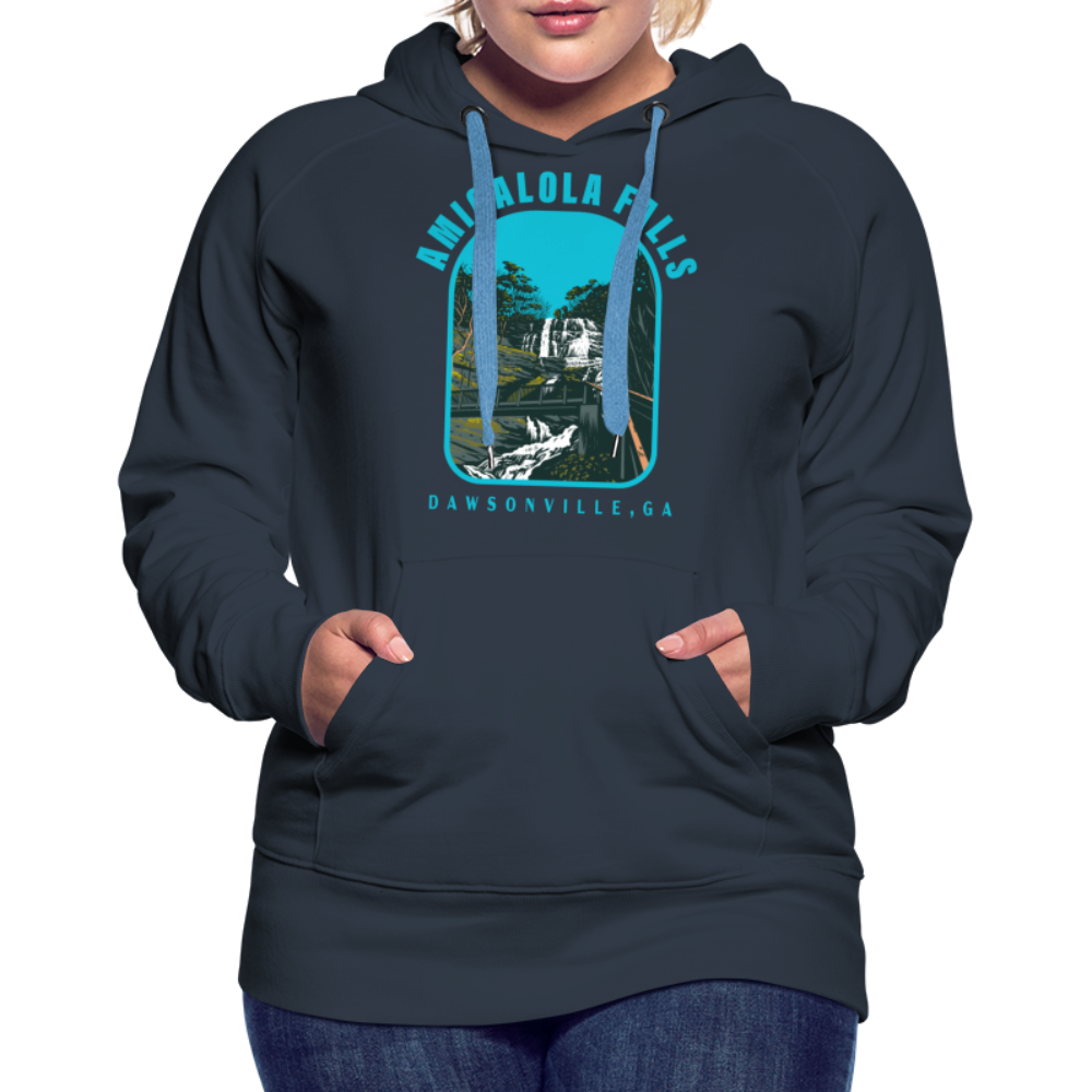 Amicalola Falls WPA Style Women’s Premium Hoodie - navy