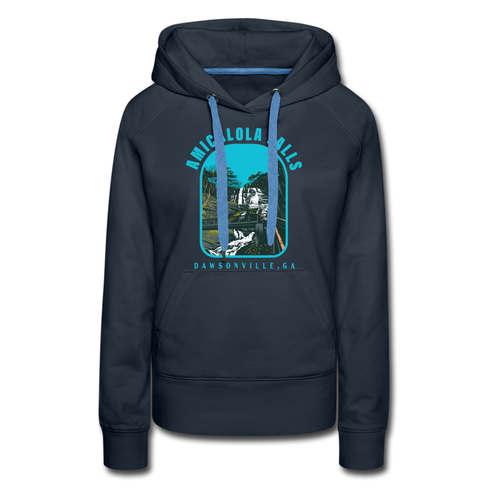 Amicalola Falls WPA Style Women’s Premium Hoodie - navy