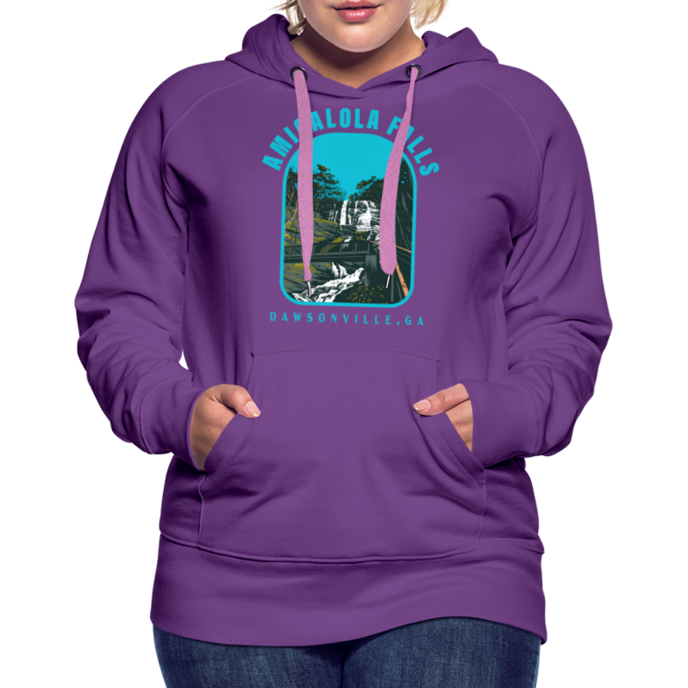 Amicalola Falls WPA Style Women’s Premium Hoodie - purple