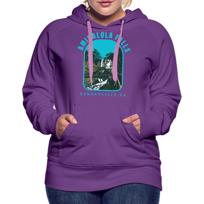 Amicalola Falls WPA Style Women’s Premium Hoodie - purple