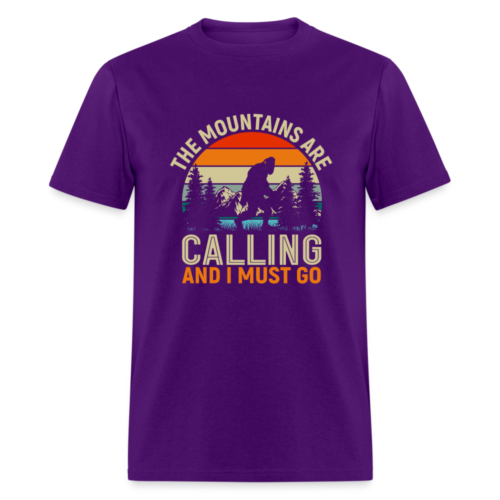 The Mountains are Calling and I must Go Unisex Classic T-Shirt - purple