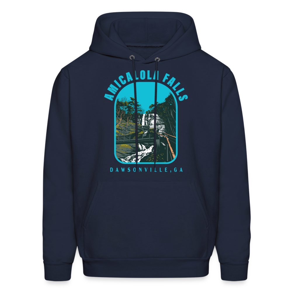 Amicalola Falls WPA Style Men's Hoodie - navy