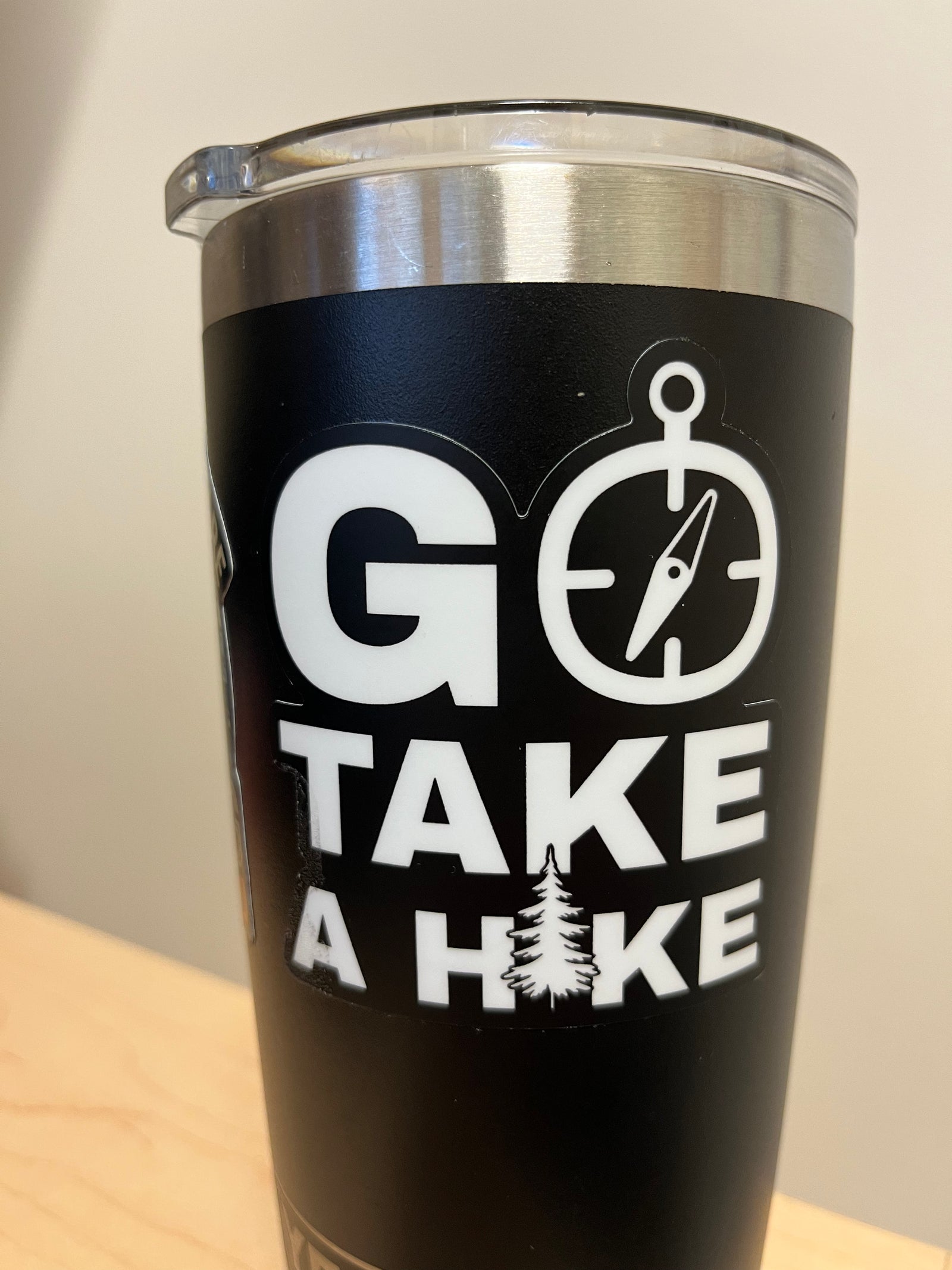 Go take a hike 3" kiss cut sticker.