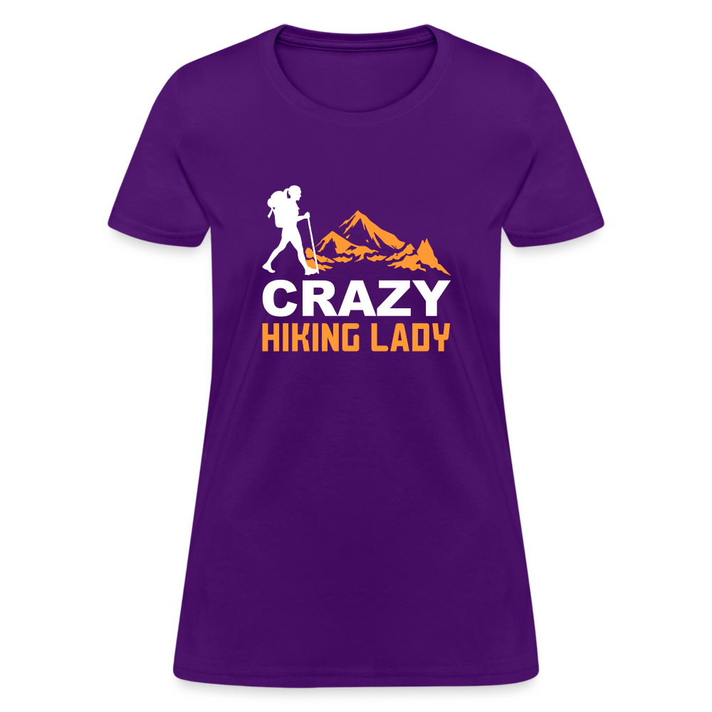 Crazy Hiking Lady Women's T-Shirt - purple