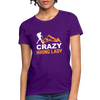 Crazy Hiking Lady Women's T-Shirt - purple