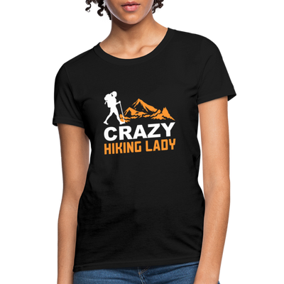 Crazy Hiking Lady Women's T-Shirt - black