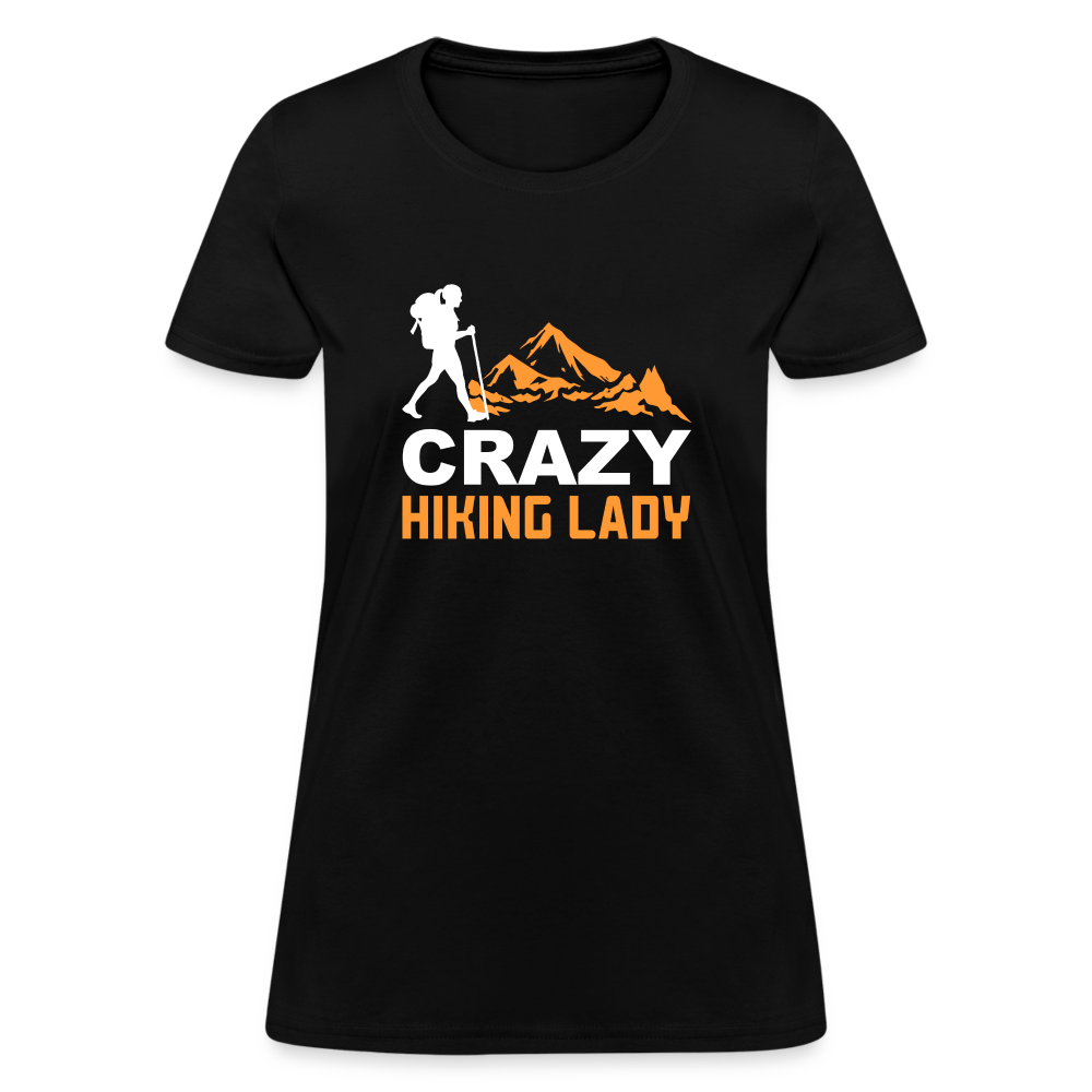 Crazy Hiking Lady Women's T-Shirt - black