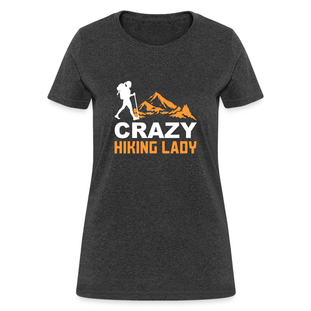 Crazy Hiking Lady Women's T-Shirt - heather black