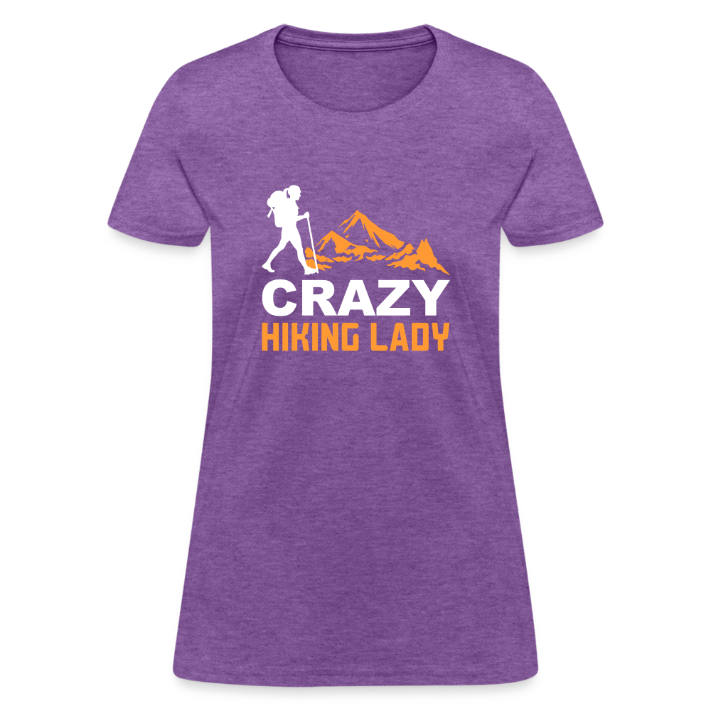 Crazy Hiking Lady Women's T-Shirt - purple heather