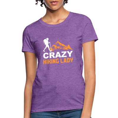Crazy Hiking Lady Women's T-Shirt - purple heather