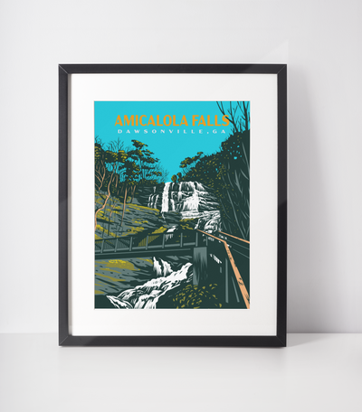 Amicalola Falls 8"x10" WPA Vintage Style Poster