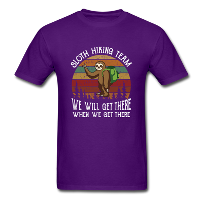 Sloth Hiking Team Unisex T-Shirt - purple