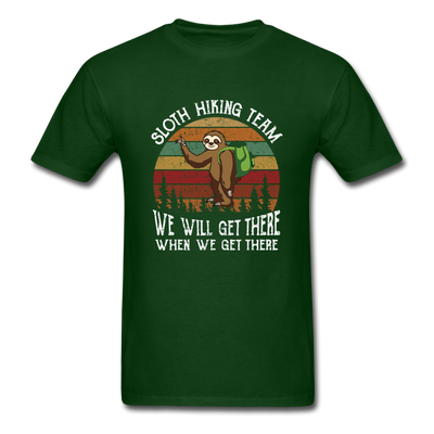 Sloth Hiking Team Unisex T-Shirt - forest green