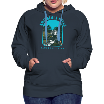 Amicalola Falls WPA Style Women’s Premium Hoodie - navy