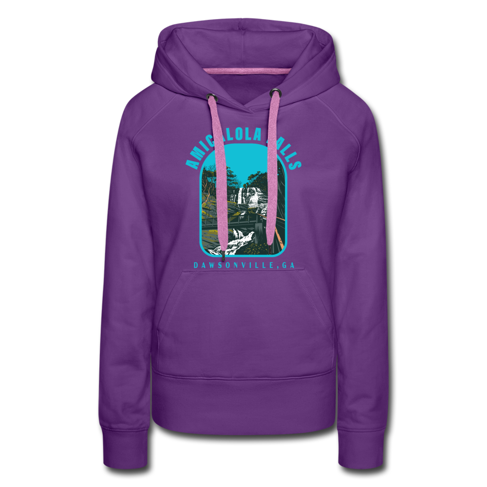 Amicalola Falls WPA Style Women’s Premium Hoodie - purple