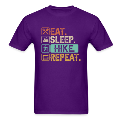 Eat Sleep Hike Repeat Unisex Classic T-Shirt - purple